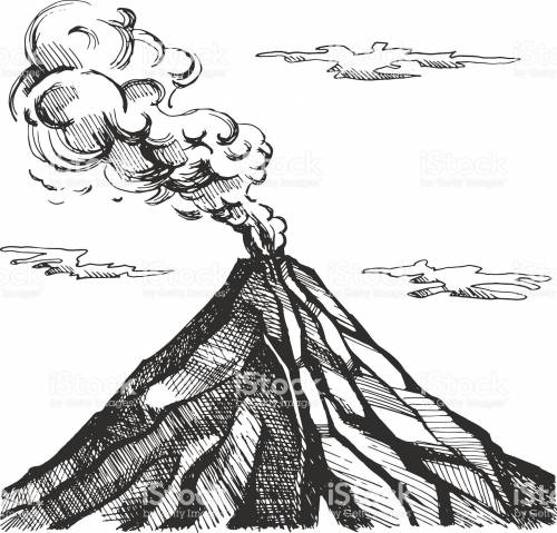 PLEASE HELP can someone draw a quick picture of a volcano, I need it for a diagram and my art skills