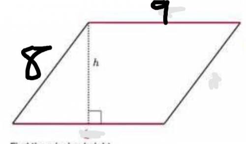 The parallelogram shown below has an area of 545454 units^2

2
squared.
Find the missing height.