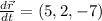 \frac{d\vec{r}}{dt}=(5,2,-7)