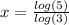 x=\frac{log(5)}{log(3)}
