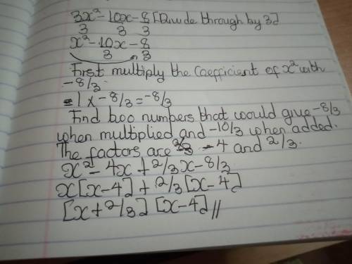 How to factor 3x^2-10x-8?