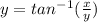 y = tan^-^1 (\frac{x}{y})