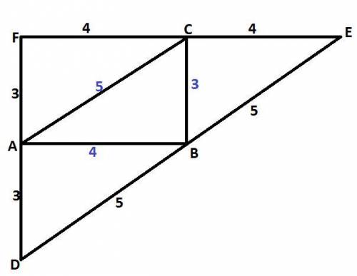 Points a, b, and c are midpoints of the sides of right triangle def. Which statements are true selec