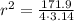 r^2 = \frac{171.9}{4 \cdot 3.14}