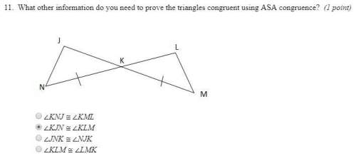 What other information do you need to prove the triangles congruent using asa congruence? urgent !