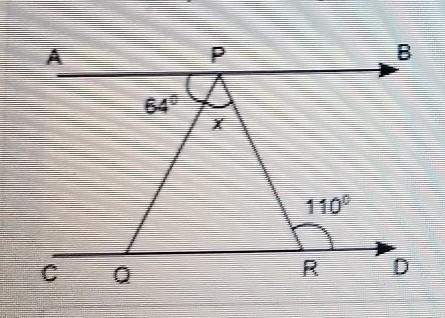 In the figure shown line ab is parallel to line cd part a what is the measure of angle x show
