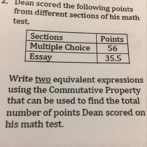 Write two equivalent expressions using the commutative property that can be used to find the total n