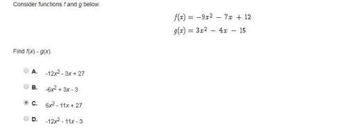 Consider functions f and g below. find f(x) - g(x).