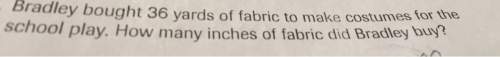 Bradley bought 36 yards of fabric to make costumes for the school play. how many inches of fabric di