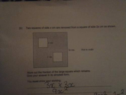 Sorry if it is not clear the question asks, two squares of side x cm are removed from a square of si