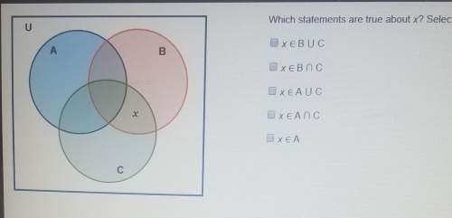 Which statements are true about x? select three options.x e b u cx e b n cx e a u