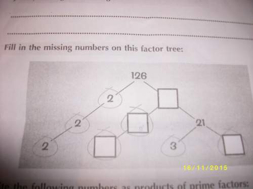 Add the missing numbers on this factor tree . picture of tree when you click