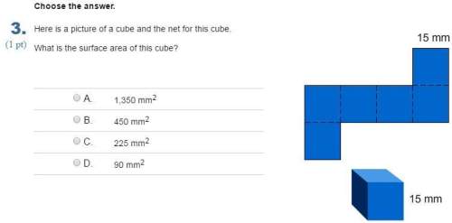 Here is a picture of a cube and the net for this cube. what is the surface area of this