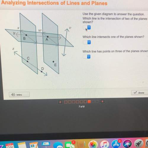 Which line is the intersection of two of the plane shown?  what’s line intersects one of