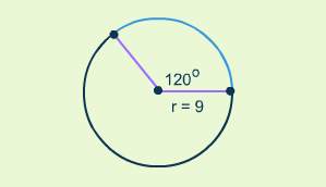 What is the length of the indicated arc?  a. (1/3)π b. 2π c. 3π d. 6π&lt;