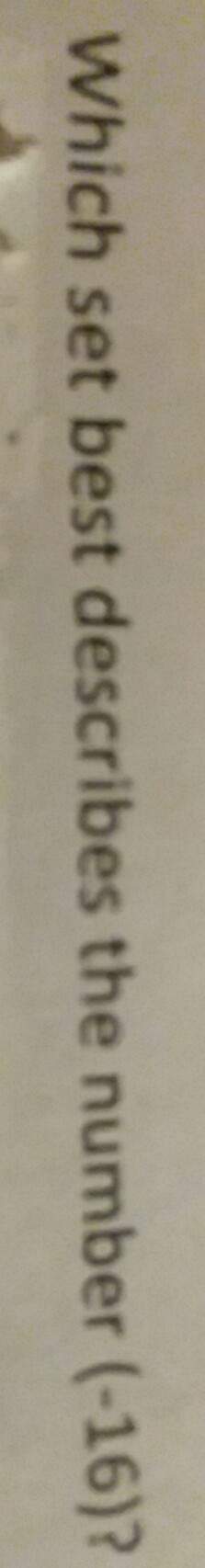 Which set best describes the number(-16)?