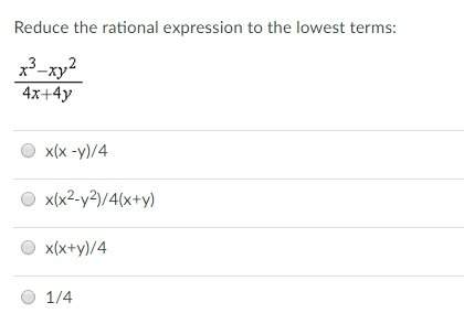 Reduce the rational expression to the lowest terms