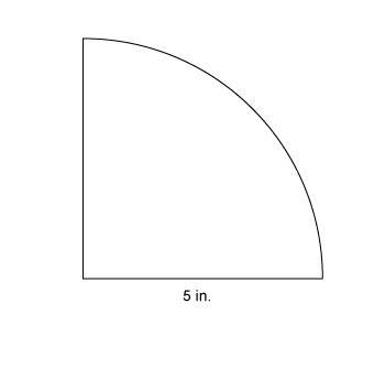 This figure is 1/4 of a circle. what is the best approximation for the perimeter of the figure? use