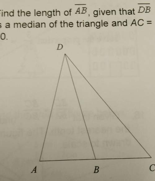 Find the length of ab, given that db is a median of the triangle and ac=50.