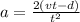 a=\frac{2(vt-d)}{t^2}