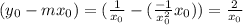(y_0-mx_0) = (\frac{1}{x_0}-(\frac{-1}{x_0^2}x_0)) = \frac{2}{x_0}
