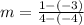 m = \frac{1-(-3)}{4-(-4)}