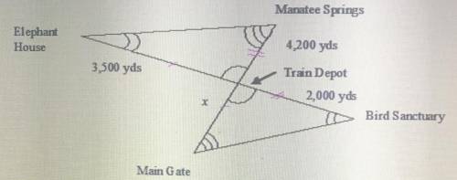 How many kilometers is it from the main gate to Manatee Springs? (Hint: To convert from

yards to ki