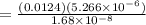=\frac{(0.0124)(5.266\times 10^{-6})}{1.68\times 10^{-8}}
