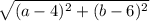 \sqrt{(a-4)^{2}+(b-6)^{2}  }