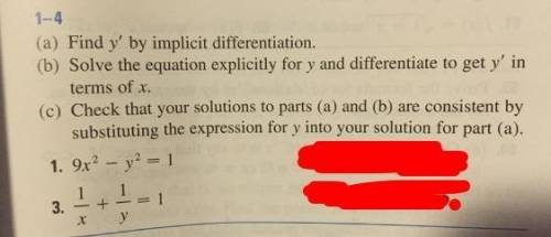 Check that your solutions to part (a) and (b) are consistent by substituting the expression for y in