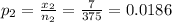 p_{2} = \frac{x_{2} }{n_{2} } = \frac{7}{375} = 0.0186