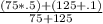 \frac{(75*.5)+(125+.1)}{75+125}