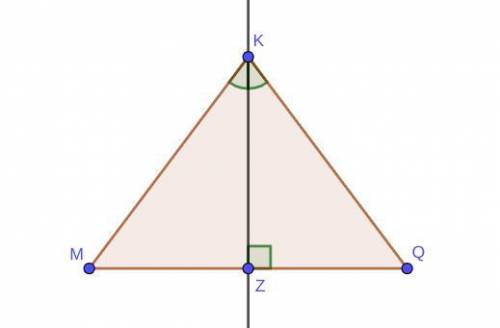 Triangles M Z K and Q Z K share side Z K. Angles M K Z and Z K Q are congruent. Angles K Z M and K Z