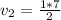 v_{2}=\frac{1*7}{2}