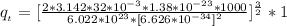 q__{t }} =  [\frac{2 * 3.142 *  32*10^{-3}  *  1.38 *10^{-23} * 1000  }{ 6.022 *10^{23}  * [6.626 *10^{-34}] ^2 }]^{\frac{3}{2} } *  1