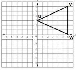 Triangle UVW is dilated with a scale factor of 1∕3 with the center of dilation at the origin. What a