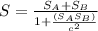 S = \frac{S_A + S_B}{1 + \frac{(S_AS_B)}{c^2} }