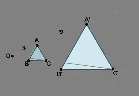 Triangle ABC is dilated to create triangle A'B'C' using point O as the center of dilation. What is t