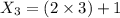 X_3=(2\times 3)+1