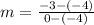 m  = \frac{-3 - (-4)}{0 - (-4)}