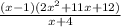 \frac{(x - 1)(2  {x}^{2}   + 11x + 12)}{x + 4}