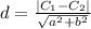 d = \frac{|C_{1} - C_{2} | }{\sqrt{a^{2}+b^{2}  } }