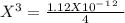 X^3=\frac{1.12X10^-^1^2~}{4}