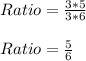 Ratio = \frac{3*5}{3*6} \\\\Ratio = \frac{5}{6}