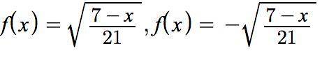 Find the inverse of function f f(x)=1/3-1/21x