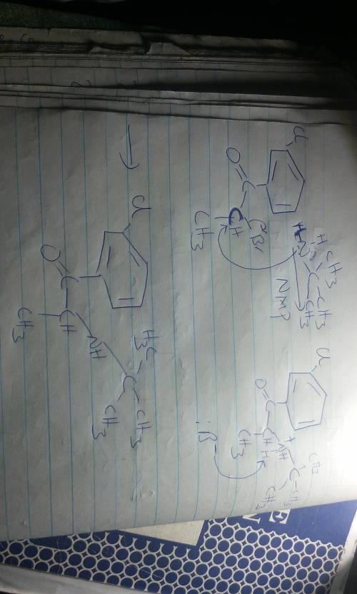 The displacement of a bromine atom by an amine is a substituion reaction. Write out the mechanism of