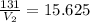 \frac{131}{V_2}=15.625