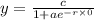 y=\frac{c}{1+ae^{-r \times 0}}
