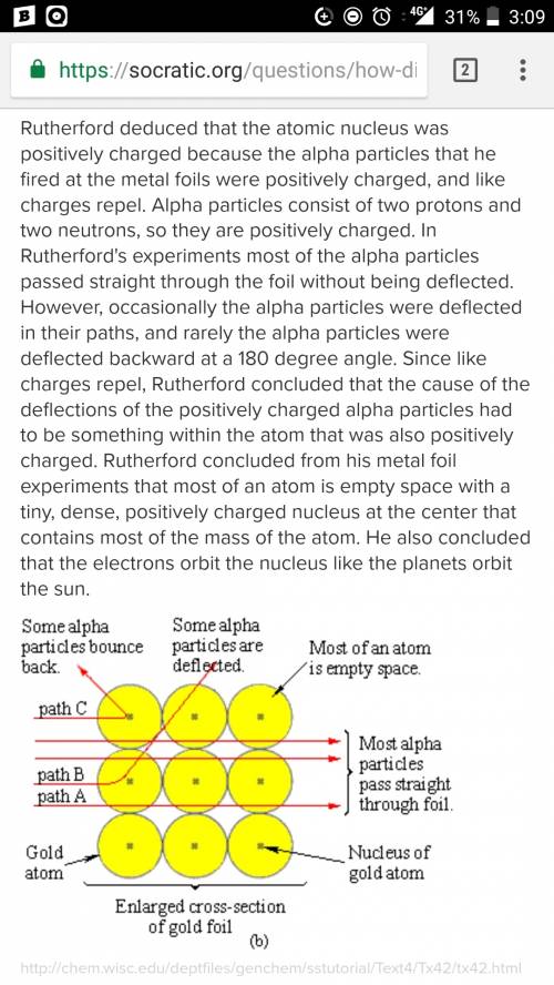 Why did rutherford suggest that the positive charge in an atomic nucleus is concentrated in a tiny r