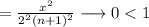 = \frac{x^2}{2^2(n+1)^2}\longrightarrow 0